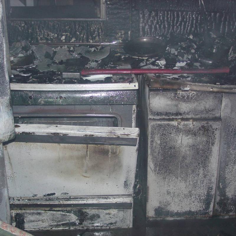 Fire-Damaged Kitchen