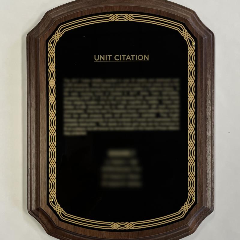 A Class D Unit Citation is awarded to a company for performing beyond normal expectations in an emergency situation.